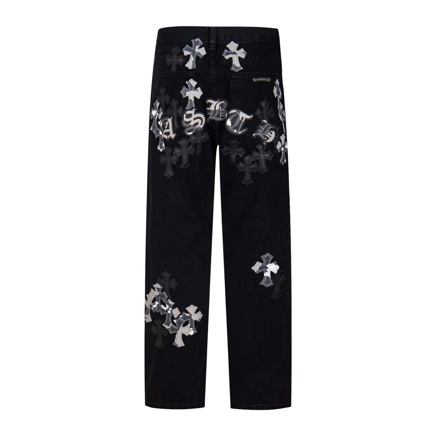P240 Chrome Hearts Chrome Hearts Black Multi-leather Elements Full of Details Washed Jeans Authentically Restore the Ultimate Vintage Texture Three-Dimensional Fit Loose and Comfortable, Not Slimming Appearing Taller and Thinner Manufacturer Seiko Original Factory Quality Control Same Style for Men and Women Can Be Matched for Couples Versatile Recommendation Must-Have Jeans for All Seasons Fashionistas Have Been Disappointed From the Quality Selection of Fabrics, Cutting of Details, and Matching of Patterns, Everything Is Impeccable! The upper body is so handsome when worn...it can be easily worn by men, women and children! The craftsmanship is made of heavy-duty washed pure cotton denim fabric. After washing, it is soft and thick. It is very stylish when worn on the body. Style number: 1775# Color: black Size: 28 30 32 34 36